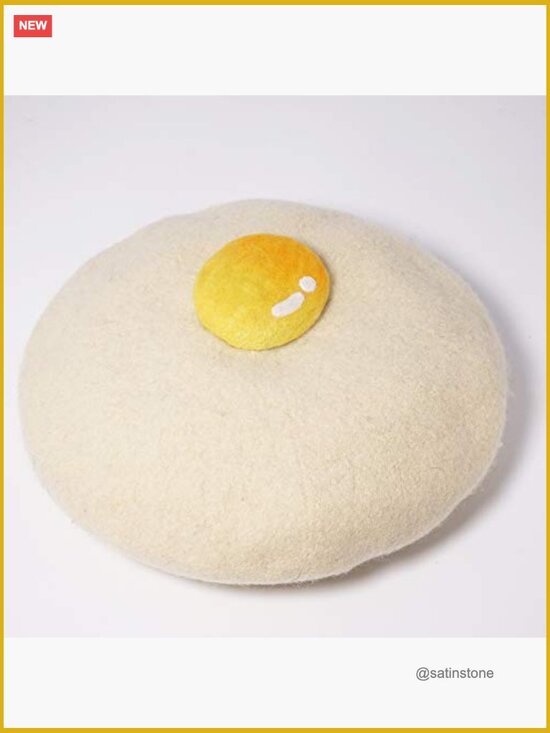 Cartoon Egg Beret Vintage Artist Hat Kawaii Story Cute Cap 95% Wool main image 6